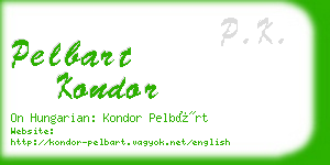 pelbart kondor business card